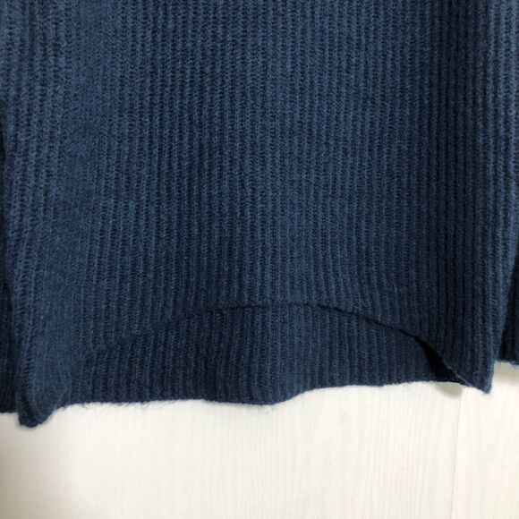 J. Crew Point Sur Sweater Womens Small Blue Mohair Wool Ribbed Chunky Turtleneck - Picture 7 of 16